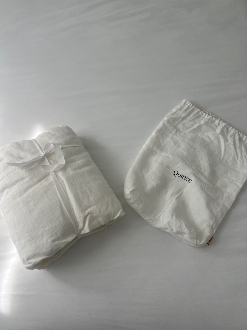 QUINCE European Linen Sheet set QUEEN with flat sheet